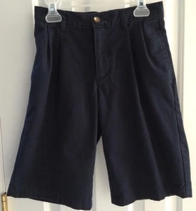 NICE KIDS' 'IZOD' SZ 14 S NAVY PLEATED FRONT SHORTS/SCHOOL UNIFORM W/ADJ WAIST - Picture 1 of 8