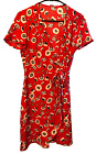 J Crew Red & White Floral Wrap Dress Regular Size 0 Midi Short Sleeve