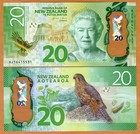 New Zealand, $20, 2016, Polymer, P-193a, Redesigned, QEII UNC Hawk