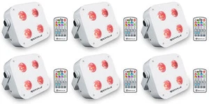 (6) Rockville Mini RF4 V2 weiß DJ/Party Wash Lichter + RF-Fernbedienung + App + Wireless DMX - Bild 1 von 11