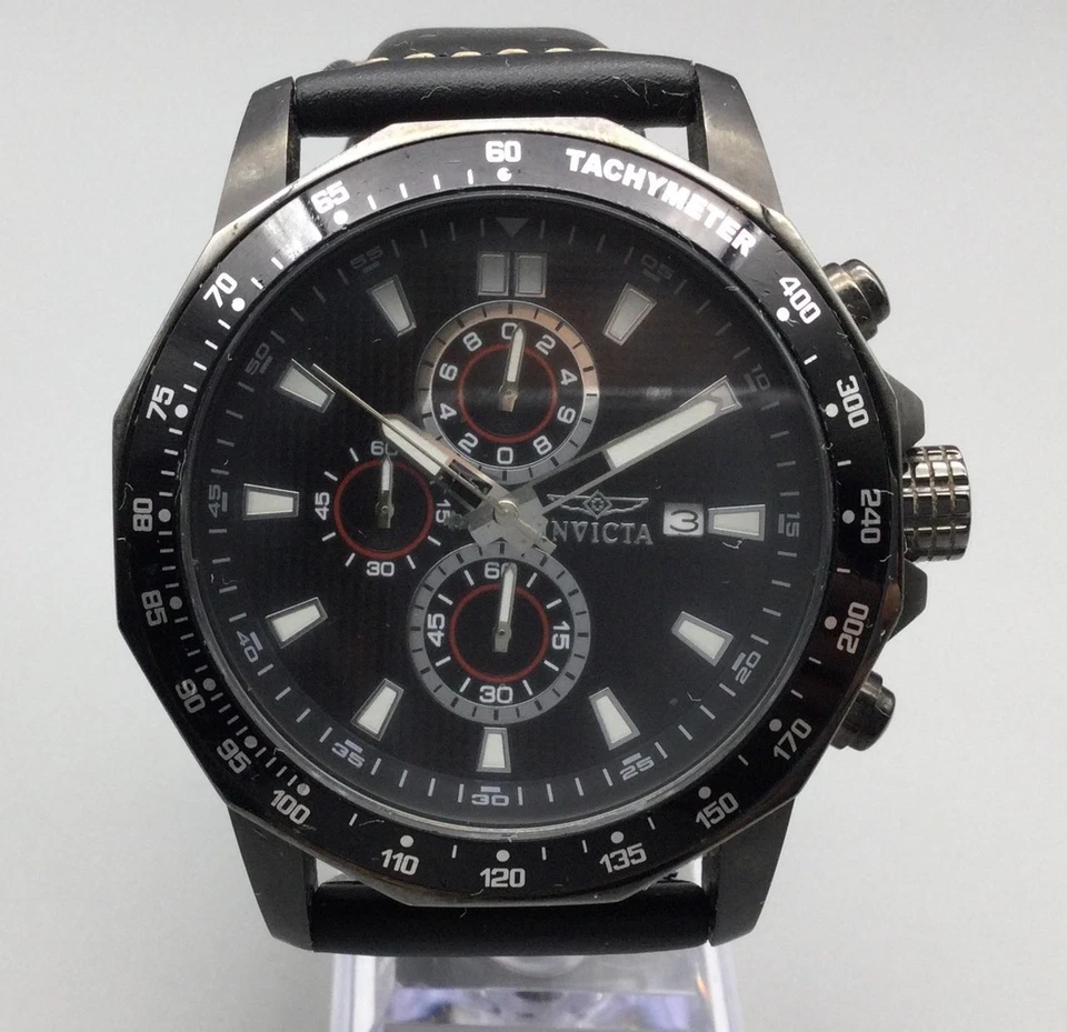 Invicta Sea Spider relógio masculino 53mm cronógrafo preto 100M 1933 nova bateria - Imagem 1 de 4