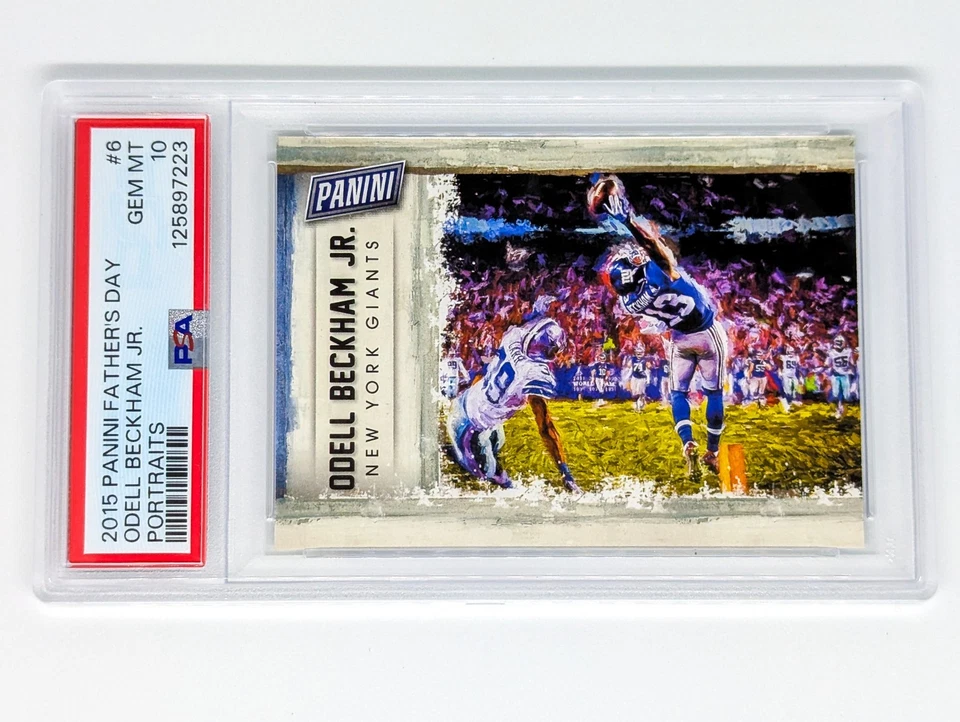 2015 Panini Father's Day Panini Portraits #6 Odell Beckham Jr. The Catch PSA 10 - Image 1 of 2