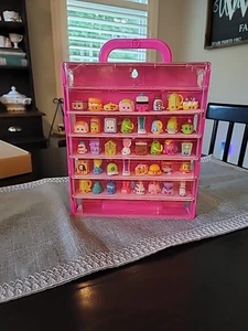 Shopkins Pink Carry Case W/Mixed Seasons Lot Of 40 - Picture 1 of 10
