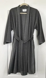 Maskit Wool Cashmere Open Front Jacket Belt Leather Detail Side Pockets Gray - Picture 1 of 15