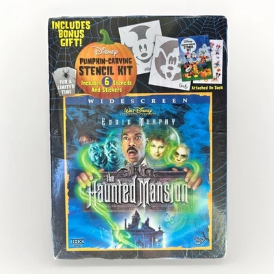 Disney The Haunted Mansion DVD w/ Pumpkin Carving Stencil Kit & Stickers SEALED - Image 1 of 2
