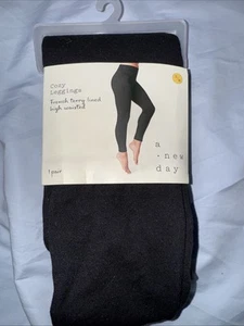 NEW A NEW DAY- COZY LEGGINGS- FRENCH TERRY LINED HIGH WASTED - Picture 1 of 2