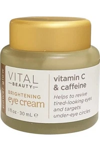 Crema de ojos antienvejecimiento iluminadora Vital Beauty Power Glow vitamina C/cafeína 1 oz - Imagen 1 de 1