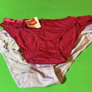HANES 2 WOMENS’ SUPER SOFT LOW RISE BIKINIS / Large / Size 7 - Picture 1 of 5