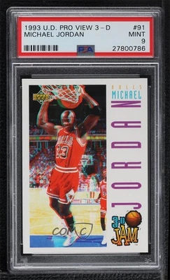 1993-94 Upper Deck Pro View 3D Michael Jordan #91 PSA 9 MINT HOF - Image 1 of 2