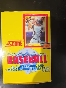 Box of 36 New & Sealed 1990 SCORE Baseball Cards Packs BO JACKSON BLACK & WHITE? - Picture 1 of 2