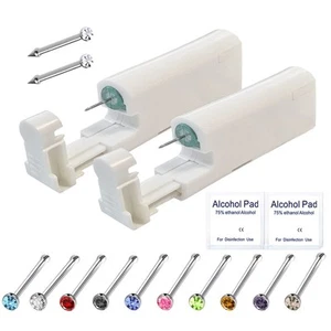 Disposable Self Use Nose Piercing Kit Safe Sterile Nose Piercing Gun Tool for... - Picture 1 of 6
