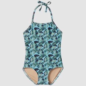 $195 ToobyDoo Kid Girl Blue Green Stretch One Piece Swim Swimwear Swimsuit 11-12 - Picture 1 of 1