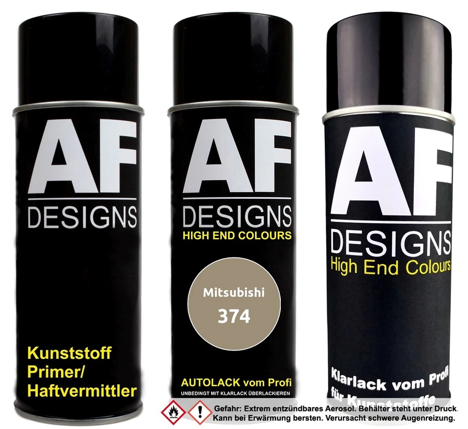Kunststoff Spraydosen Set für Mitsubishi 374 Dune Beige Metallic Stoßstange - Bild 1 von 1