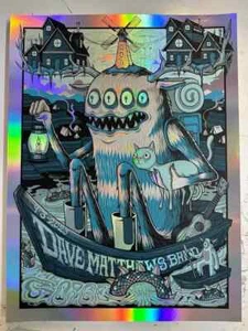 Dave Matthews Band Gorge 2023 RAINBOW FOIL Poster AP SIGNED Jim Mazza #5/30 - Bild 1 von 1
