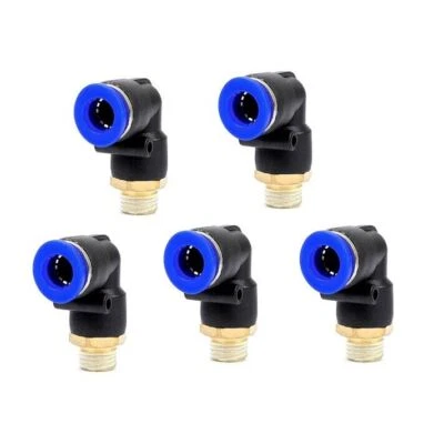 5 X Pneumatic Elbow Connector 8mm OD Tube to Male 1/8 Thread Air Push in Fitting - Image 1 of 4