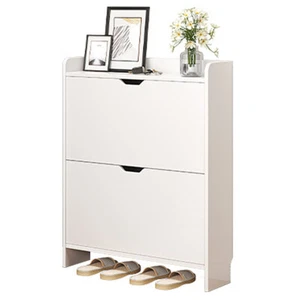 2-Tier Shoe Organizer Storge Cabinet with Flip Drawers Shoe Rack for Hallway - Picture 1 of 10