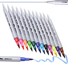 12 Colors Dual Tip Brush Pens Brush Markers for Kids Adults Coloring