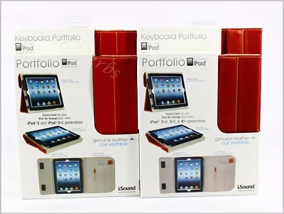 iSound New Genuine Leather iPad and/or iPad Keyboard Portfolio Free Shipping Red - Image 1 of 4