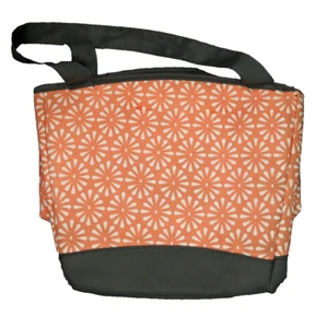 Fit & Fresh Insulated Large Lunch Bag Zip Close Orange & Gray Canvas 10x9x6 - Picture 1 of 17