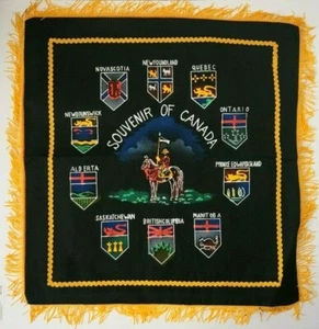 Almohada de fieltro recuerdo vintage de Canadá tapiz falso provincias - Imagen 1 de 5