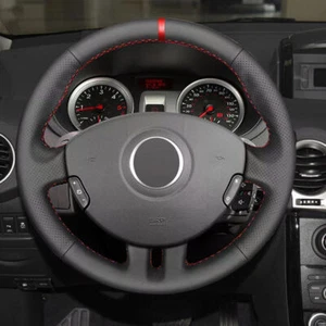Sewing Black Steering Wheel Leather non-slip Cover For Renault Clio 3 RS 2005-13 - Picture 1 of 15
