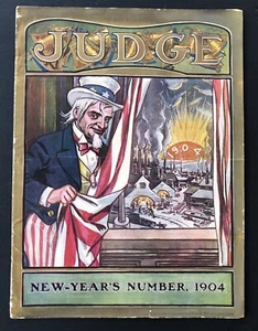 1904 Judge Magazine, Uncle Sam, Teddy Roosevelt Cartoons, Moerlein Brewing Ad - Imagen 1 de 17