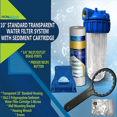 10" Clear Standard Whole House Water Filter System with Sediment Filter - Image 1 of 4