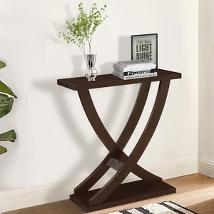 Mesa Consola Pequeña Rústica, 31" Madera Acento Sofá Mesa para Entrada, Espresso - Imagen 1 de 6
