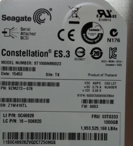 Lenovo Seagate Constellation ES.3 1TB SAS 2.5" 7.2K 03T8333 03T7869 Hard Drive - Picture 1 of 2