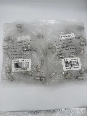 C9 LED replacement bulbs 25 pieces per bag X 2 sun warm white - Image 1 of 3