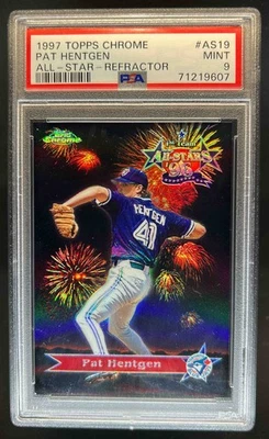 1997 Topps Chrome Pat Hentgen All Stars Refractor #AS19 Blue Jays PSA 9 - Image 1 of 2