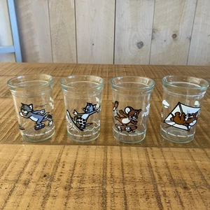 4 Vintage 1990 Welch's Tom and & Jerry Jelly Jar Glasses - Picture 1 of 3