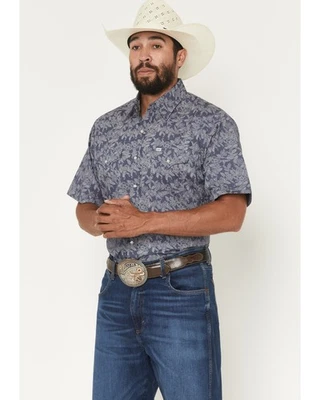 Camisa occidental a presión de perlas manga corta estampado floral Ely Walker para hombre - 2023121-NV Foto 1 de 4