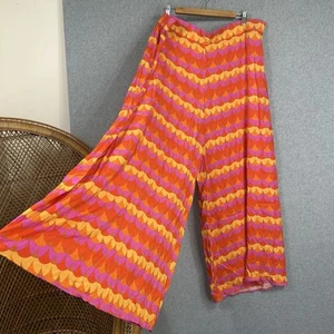 Orange Sherbet Pants Size 24 Purple Orange Yellow Print - Picture 1 of 6