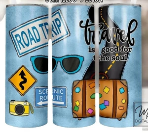 Taza de viaje aislada vaso 20 OZ Travel Is Good For The Soul viaje viaje viaje es bueno para el alma - Imagen 1 de 3