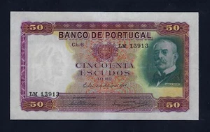 Portugal 50 Escudos 1938 P-149 XF RARE DATE - Picture 1 of 2
