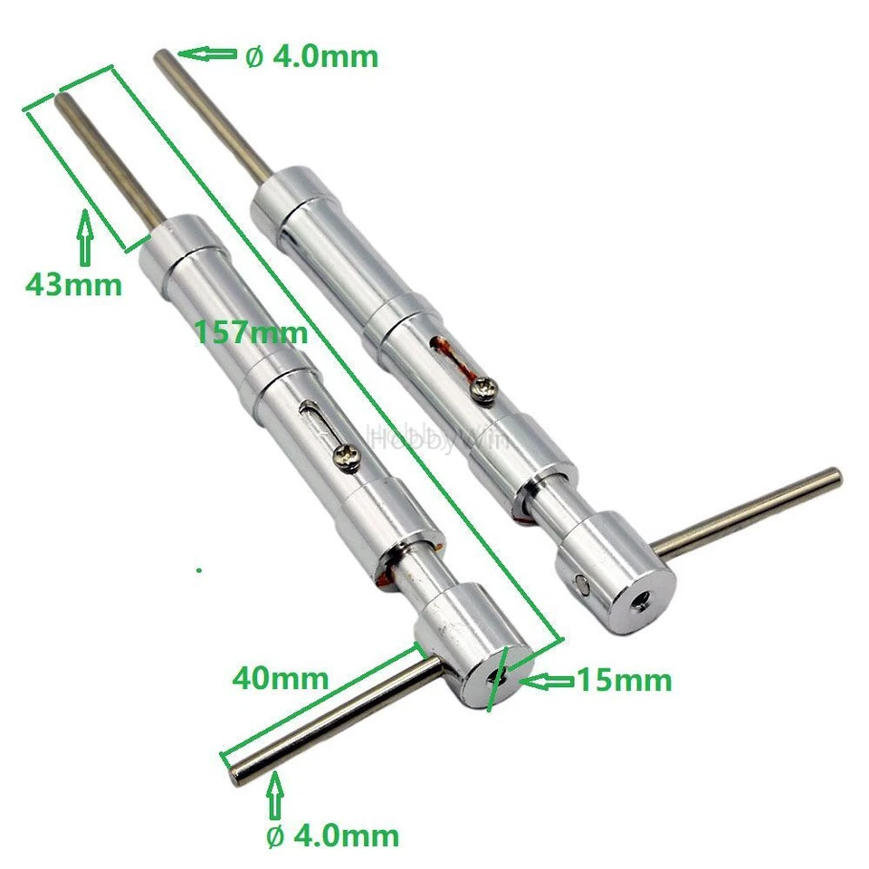 Anti-Vibration Aluminum Landing Gear D4x15xL157mm for RC Model Airplane Warbird - Image 1 of 4