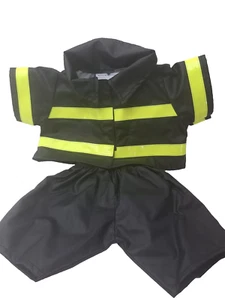 Build-A-Bear Feuerwehr Outfit Jacke & Hose 2-teilig schwarz Uniform Kleidung BABW - Bild 1 von 8