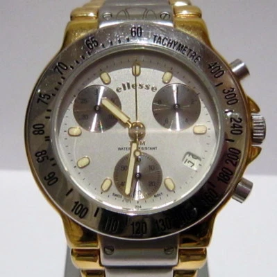 КРАСИВЫЙ ПОЗОЛОЧЕННЫЙ ХРОНОГРАФ МУЖСКИЕ КВАРЦЕВЫЕ ЧАСЫ "ELLESSE"ETA 251.272-22J. #21 - Изображение 1 из 4