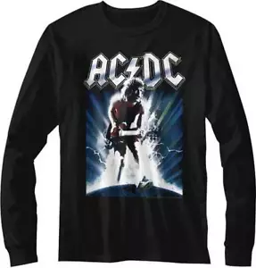 ACDC Angus Young Jamming On Stage Men's Long Sleeve T Shirt Official Music Merch - Picture 1 of 5