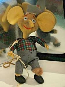 Topo Gigio cow boy panno lenci h cm23 piccoli danni e mancanze - Picture 1 of 3