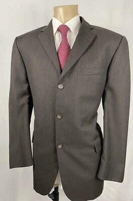 BURBERRY LONDON MEN'S BLAZER SUIT JACKET BROWN SIZE 40R 3 BUTTON BOND STREET - Image 1 of 4