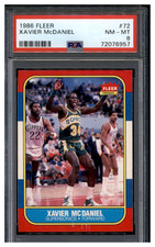 1986 Fleer Basketball Xavier McDaniel #72 Rookie RC Card PSA 8