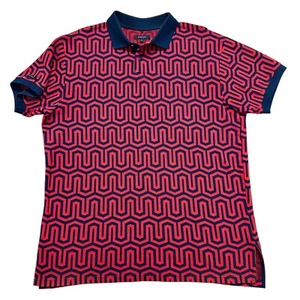 Camisa Polo Akoo Para Hombres 3XL XXXL Roja Azul Estampado Geométrico Peso Pesado AOP - Imagen 1 de 10