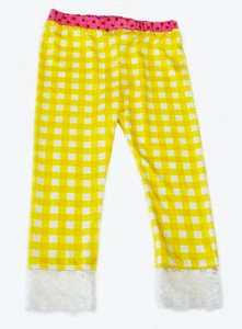Lalaloopsy Girls' Leggings Sew Sweet Lemon Plaid Pants Size 4/6X NEW - Picture 1 of 3