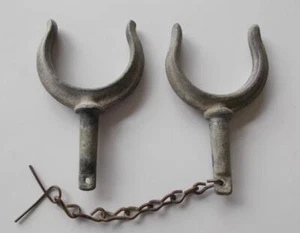 Dos Oares de Apertura Vintage Cuerno Galvanizado 1 3/4" Nº 1 - Imagen 1 de 2