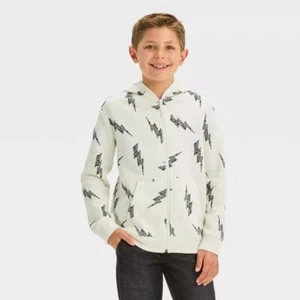 Boys Girls Halloween Lightning Bolts Skulls Hoodie Sweatshirt Size 6/7 10/12 NWT - Picture 1 of 1