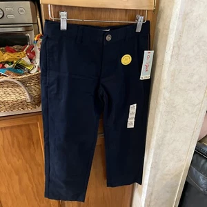 Cat & Jack Navy School Uniform Pants-Straight-Adj Waist-Boy's Size 7 NEW - Picture 1 of 5