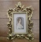 ANTIQUE MINIATURE PAINTING ON CELLULOID, BEAUTIFUL GRECIAN WOMAN 1890S 1900S