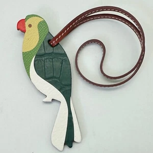 Charm borsa pappagallo uccellino pappagallo pelle verde/coccodrillo fatto a mano spedizione economica gratuita - Foto 1 di 4